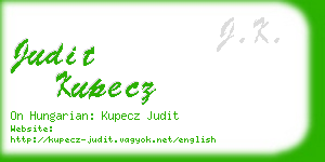 judit kupecz business card